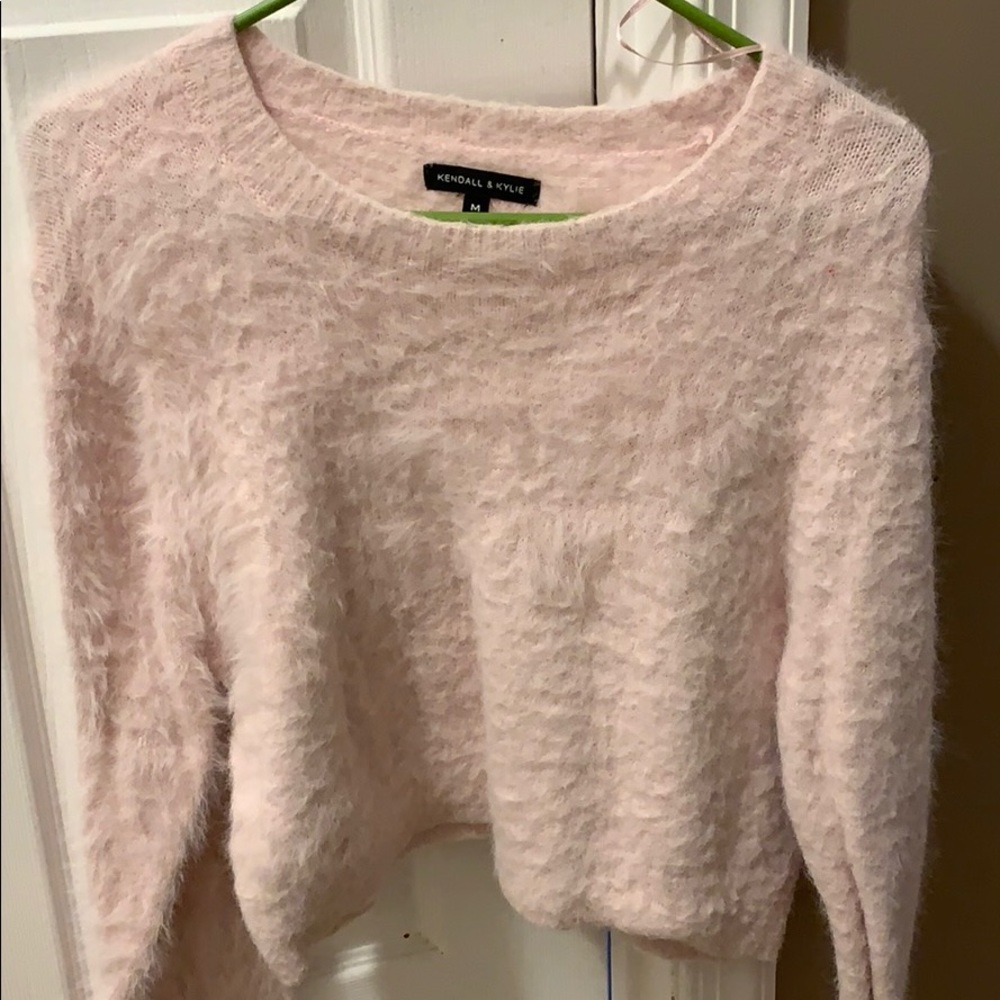 Kendal and Kylie collection fuzzy pink sweater